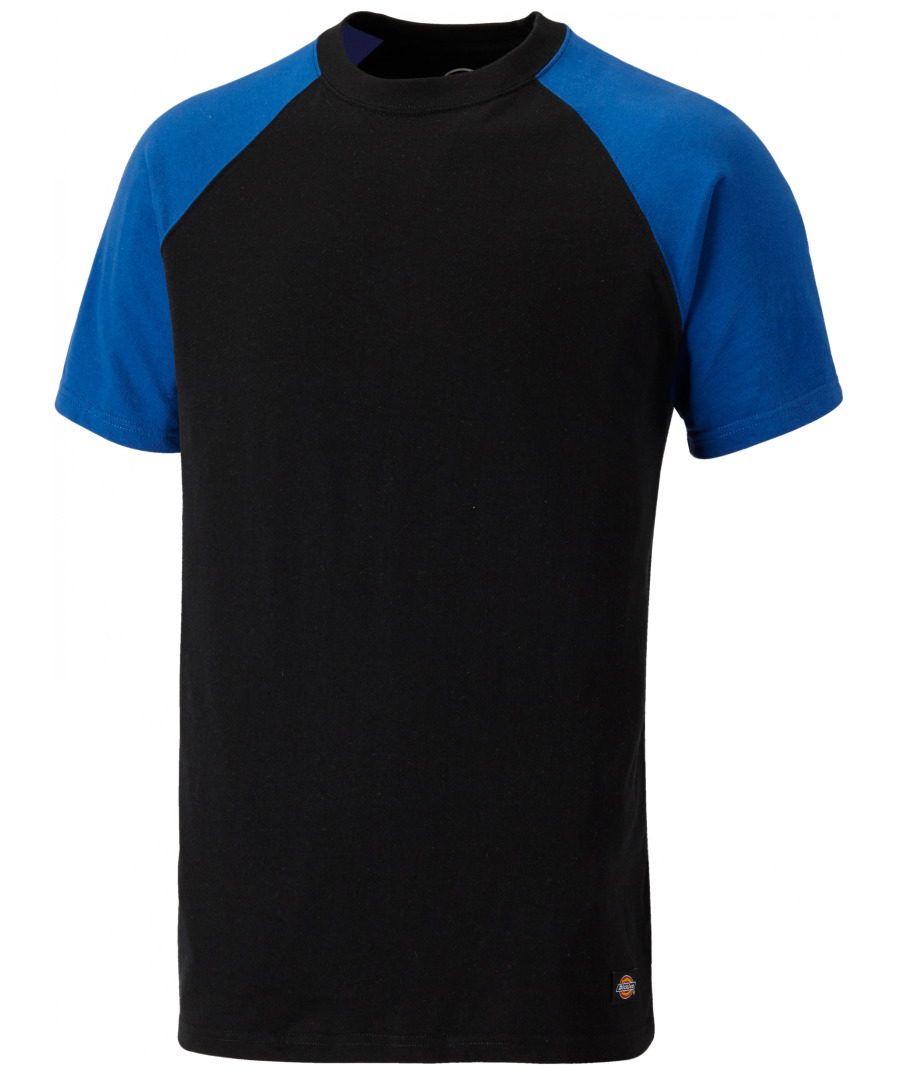 Dickies Unisex T-Shirt Two Tone, Schwarz/Royalblau, 100% Baumwolle, Slim Fit