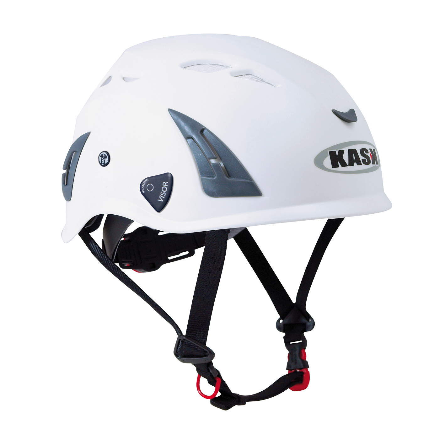 Kask Schutzhelm Plasma AQ, Rigger Helm, Weiß, nach EN397 Norm mit Kinnriemen & Knebelverschluss