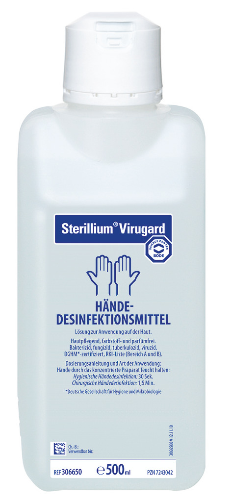 Sterillium Virugard 500ml, Voll viruzid, RKI gelistet, hautverträgliches Desinfektionsmittel
